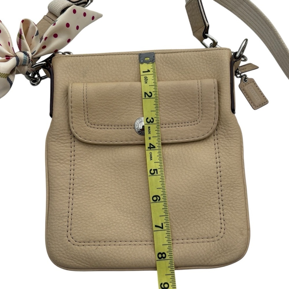 Coach Cream Pebbles Leather Crossbody Bag Adjustable Strap Purse - Picture 8 of 11